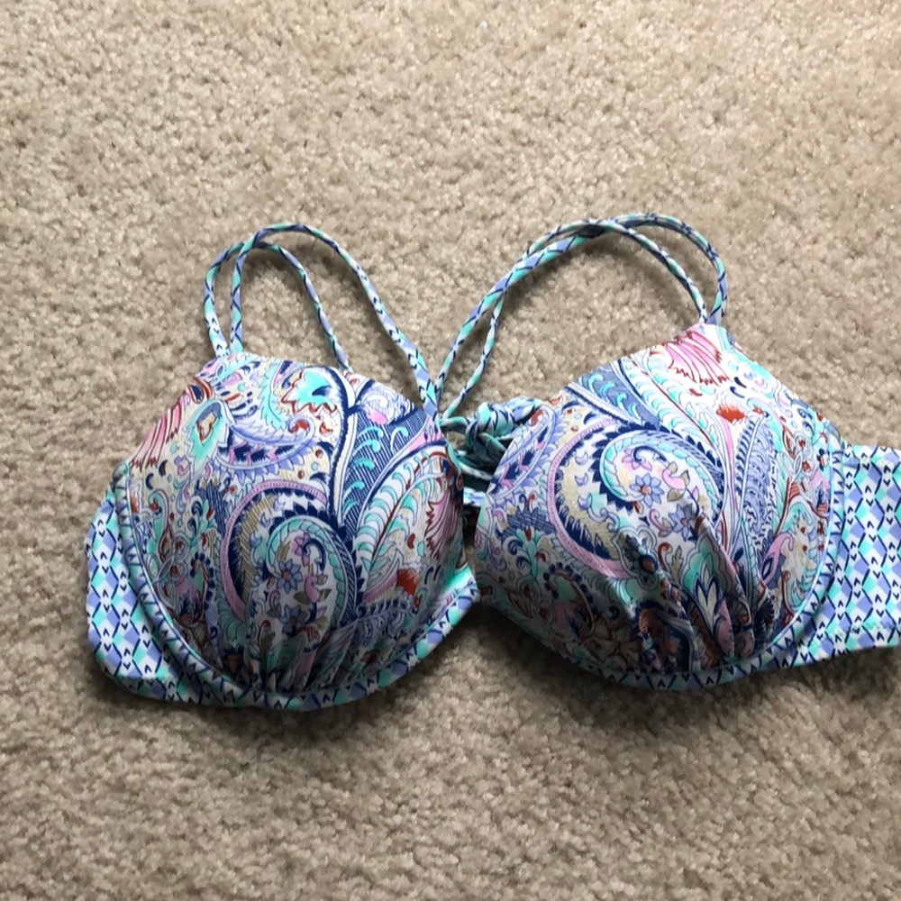 Victoria Secret Bikini Top w/ Cross Back & Tassels